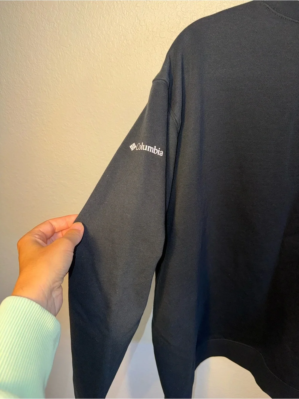 Columbia Men’s Trek Crew Fleece Lined Black Branded Logo Sweatshirt Gorpcore XXL